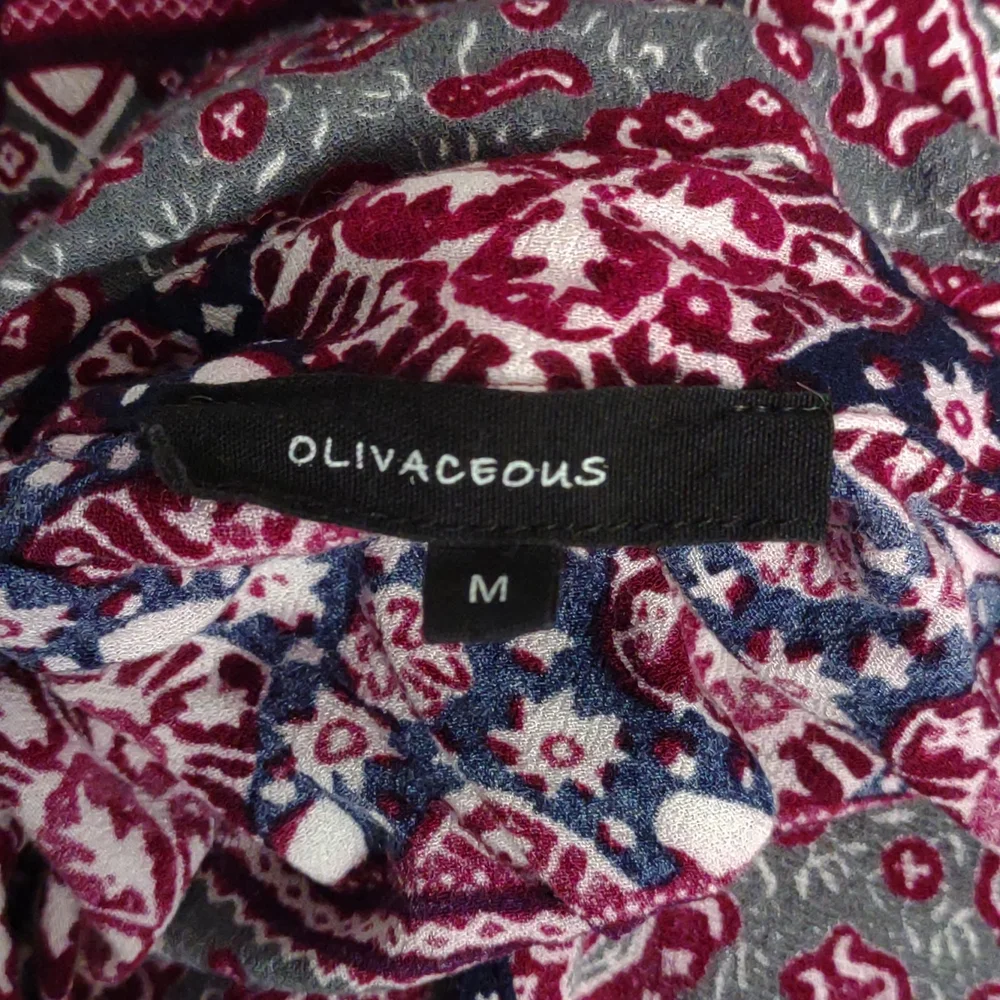 Olivaceous Women's Pink, Blue Tribal Patterned Romper Size Medium
